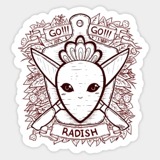 Radish and Knife Coat of Arms Sticker